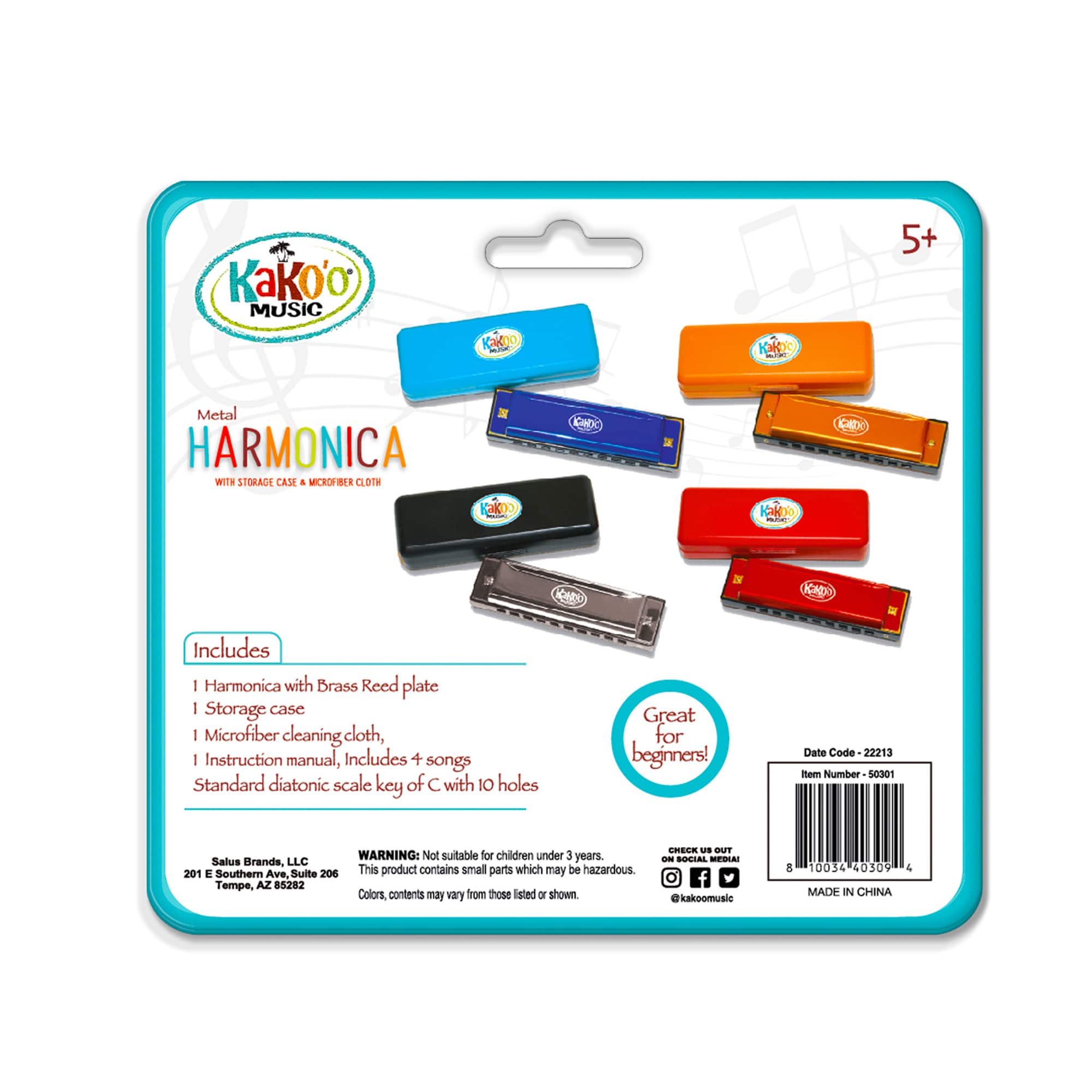 Salus Kako'o Silver Classic Metal Harmonica